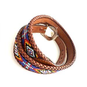 Eddie Bauer Vintage Beaded Ranger Belt Southwest/Native American 28